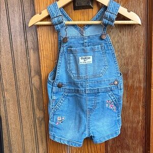 OshKosh B'gosh Light Blue Kids Overalls with Floral Embroidery